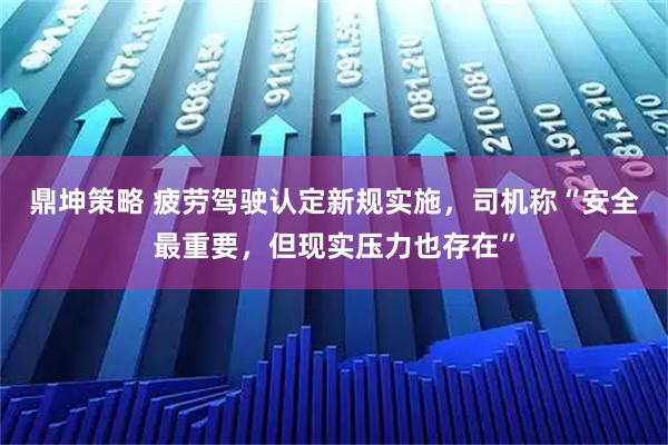 鼎坤策略 疲劳驾驶认定新规实施,司机称“安全最重要,但现实压力也存在”